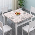 thumbnail image 3 of Red Christmas Tree Pattern Square Fitted Tablecloth with Elastic Edge,Square Table Cover,Washable Elastic Table Cover for Home Kitchen Party Decor 34"x34", 3 of 6