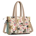 thumbnail image 2 of Teacher Tote Bag,Yorkie Dog and Pioneer Flower Teacher Utility Tote Bag,Large Work Tote Bags for Women with Multiple Pockets,Top Zipper Closure,13.8x10.6x6.7 Inch, 2 of 5