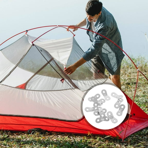 PENIKOKO 12Pcs Guyline Rope Tensioner for Cord Adjustment in Silver Aluminum Alloy