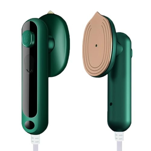 Plancha de viaje mini con vapor: plancha portátil y ligera para viajes y manualidades, uso en seco y húmedo, calentamiento rápido, ideal para coser y acolchar (verde)