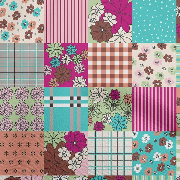 oneOone Polyester Spandex Peach Fabric Florals Sewing Material Print Fabric By The Yard 56 Inch Wide