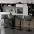 thumbnail image 6 of Hawsaiy Modern Swivel Bar Stools Set of 2, Adjustable Faux Leather Counter Height Chairs with Back for Kitchen Island, Dark Gray, 6 of 11