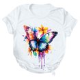 thumbnail image 2 of NAMTYQX Blouses for Women Breathable Plus Size Loose Hawaii Crew Neck Lightweight Graphic Short Sleeve Bedrucken Summer Blouses for Women 2025 White Size XL, 2 of 4
