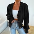 thumbnail image 2 of Purcolt Women's Chunky Knit Open Front Cardigan Sweaters V Neck Button Down Loose Short Cardigan Fall Outerwear Coats, 2 of 6