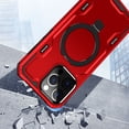 thumbnail image 4 of For iPhone 15 Plus Magnetic Ring Stand Simplistic Tough Hybrid Case Cover - Red, 4 of 4