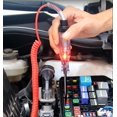 thumbnail image 5 of Probador de circuito 6 V-12 V-24 V, material de mango ABS, revestimiento de sonda de acero largo PU y pinza de cocodrilo, para voltaje de continuidad, para sedán, SUV, RV, camión (negro, 1 paquete), 5 of 5