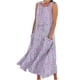 thumbnail image 1 of Vestido de Verano para las Mujeres sin Mangas Lino-Look Impreso Maxi, Suelto Fluido Y Vestido Sexy de Moda para las Mujeres, 1 of 5