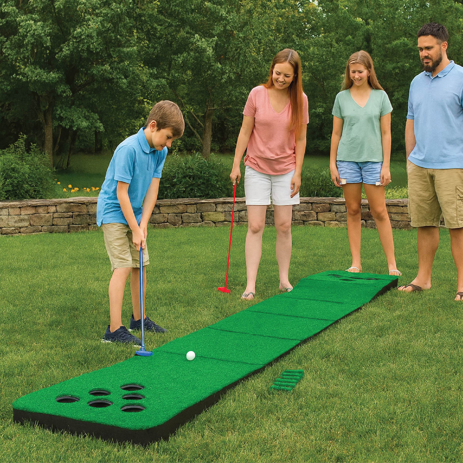 YardGames Putter Pong Golf Putting Lawn Games Including Putters and Golf Balls , 17 Pieces