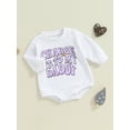 thumbnail image 2 of Bagilaanoe Newborn Baby Girl Oversized Romper Sweatshirt Long Sleeve Bodysuits Letter Print Pullover 3M 6M 12M 18M Infant Casual Tee Tops, 2 of 7