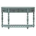 thumbnail image 4 of Harper & Bright Designs Retro Wood Curved Console Table, Half Moon Hall Sofa Table Entryway Table with Drawers & Shelf for Living Room, 52'' Antique Blue, 4 of 14