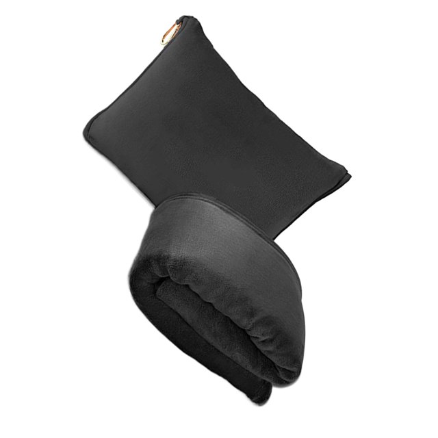 Inteprter La almohada y la manta de viaje de felpa se mantienen abrigadas y cómodas mientras viaja. Elementos esenciales de viaje livianos. Juegos de muebles de jardín negro