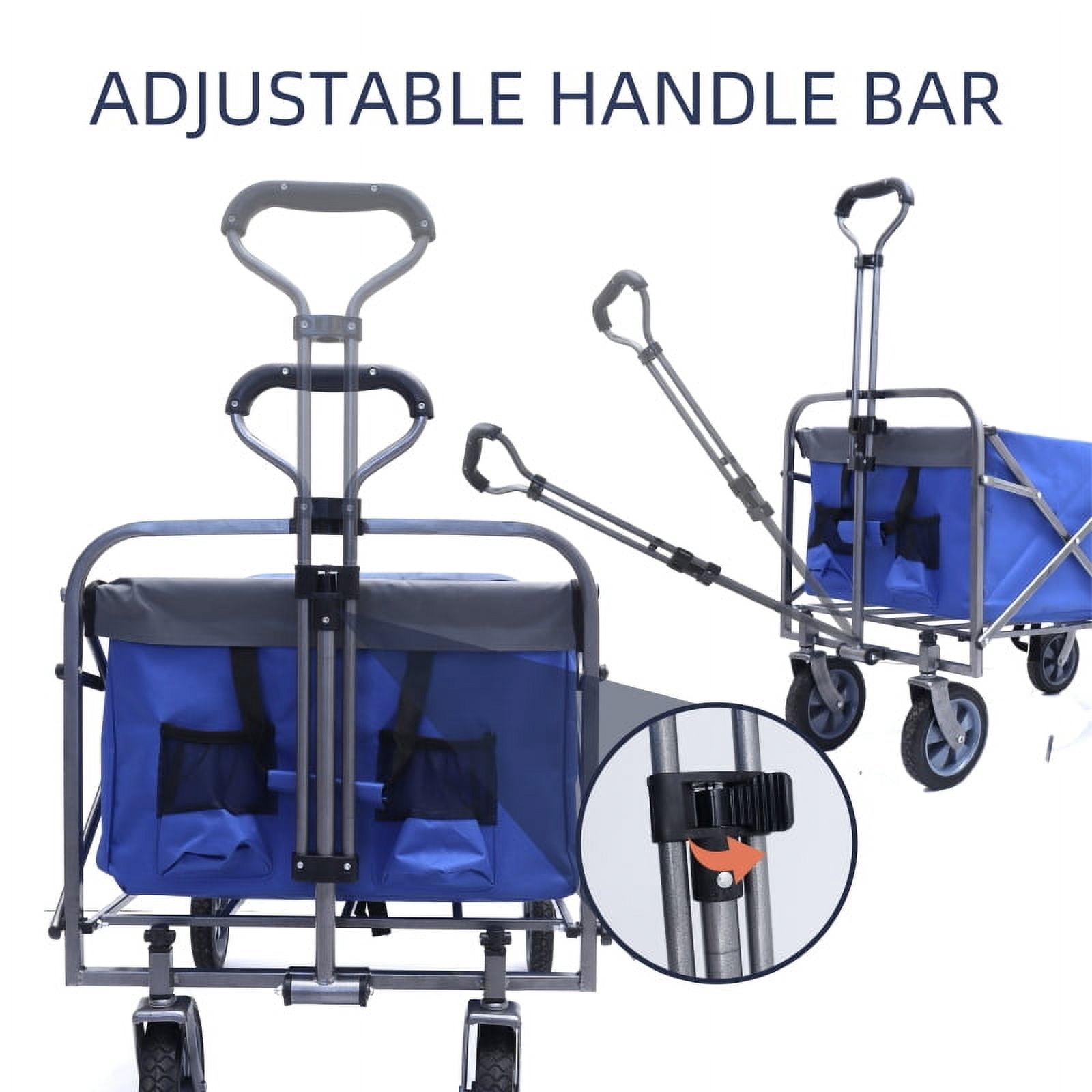 Acpouw Outdoor Garden Multipurpose Micro Collapsible Beach Trolley Cart Camping Folding Wagon