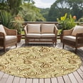 thumbnail image 4 of Large Round Rug 8Ft Washable Non-Slip, Beige Brown Green Circle Area Rugs for Living Room Bedroom, Retro Botanical Abstract Art Indoor Floor Mats Carpet Runner for Home Decor, 4 of 8