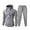 Grey, variant on ibiyuan Men 2 Piece Sweat Suit Long Sleeve Autumn Winter Casual Outfits Hoodies Hoody Sweatshirt Drawstring Pants Tracksuits Sportwear Set,Dark Gray