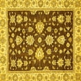 thumbnail image 1 of Ahgly Company Indoor Square Oriental Yellow Traditional Area Rugs, 5' Square, 1 of 4