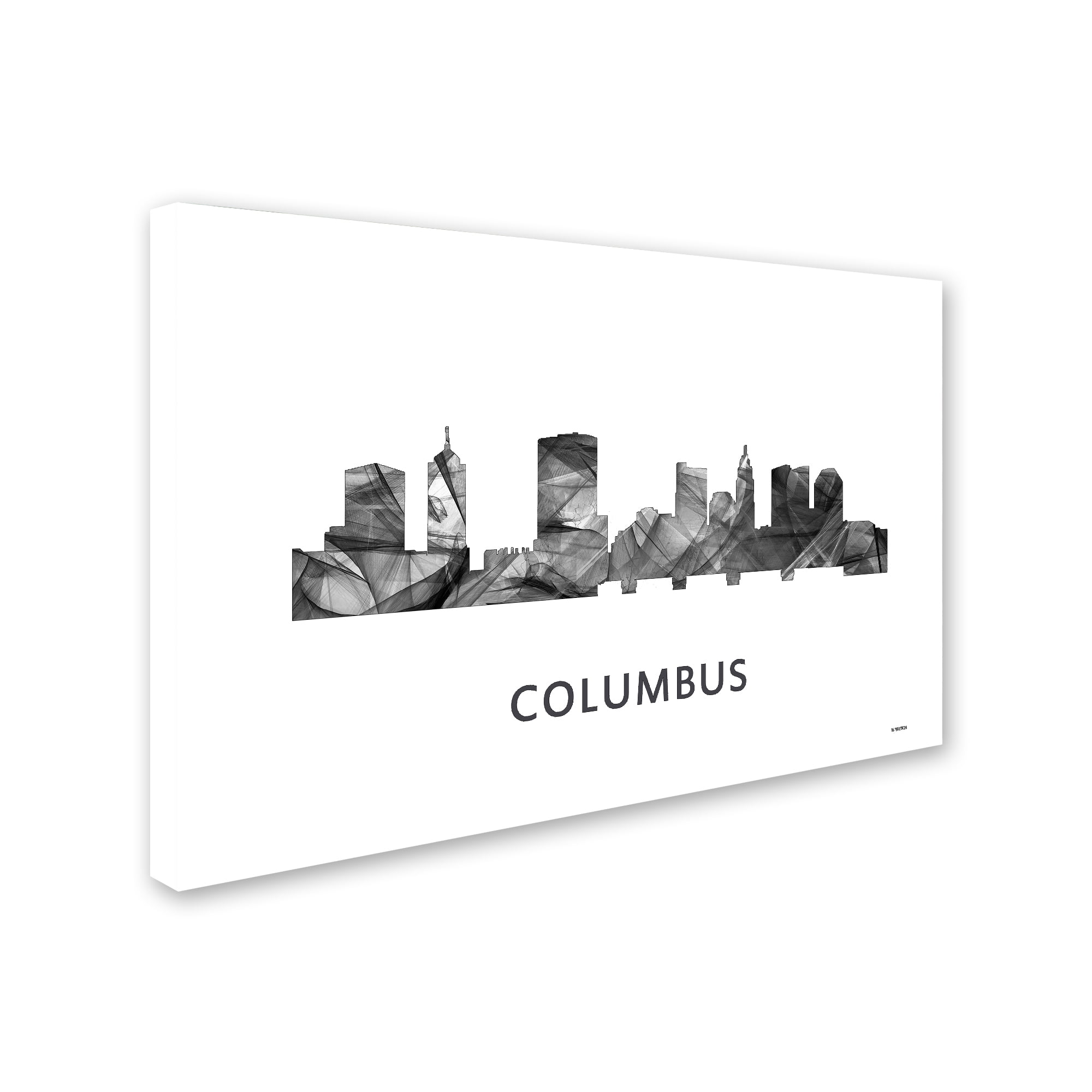 Trademark Fine Art 'Columbus Ohio Skyline WB-BW' Canvas Art by Marlene Watson