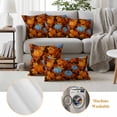thumbnail image 6 of Blue Pumpkin Fall Outdoor Waterproof Pillow Covers, Thanksgiving Maple Leaves Farmhouse Decorative Square Throw Pillowcase Sofa Cushion Sham for Patio/Couch/Chair, 24"x24" 2 Pack, 6 of 8