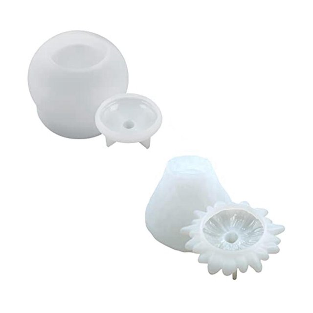 Moldes de resina para tarros de silicona, moldes de resina para tarros de fresa con tapa, moldes de caja de resina epoxi de silicona para D White