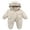 Beige, variant on Newborn Baby Boys Girls Winter Jumpsuit Cute Bear Snowsuit Fleece Long Sleeve Footed Hooded Zipper Romper Winter Coat Outwear Warm Outfits