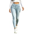 thumbnail image 2 of Qulqfy Stretchy Summer Jeans for Women Skinny Petite Light Blue High Waisted Denim Casual Jeans Trousers for Women S, 2 of 6