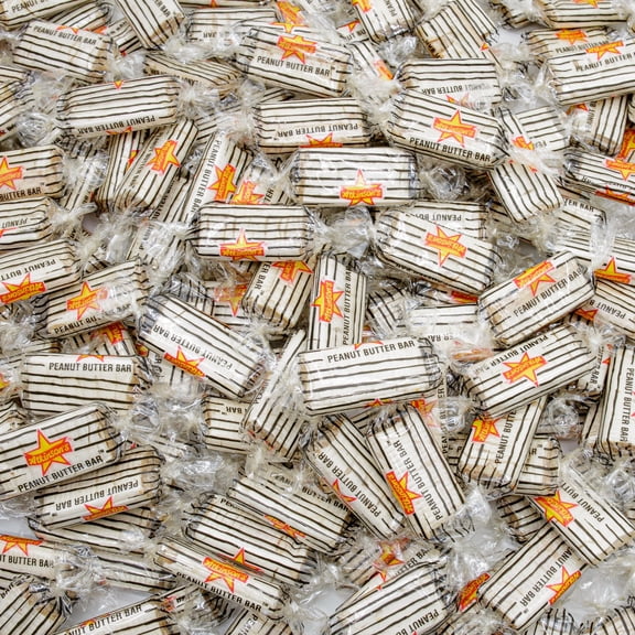 PEANUT BUTTER BARS 2 lb – Bulk Retro Candy in Resealable Bag, Fresh & Crispy & Crunchy, Individually Wrapped, Gluten Free