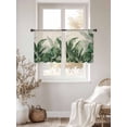 thumbnail image 3 of Palm Leaves Tropical Sheer Curtains 54 Inch Length 2 Panels Set Window Treatments, Green Botanical Summer Linen Rod Pocket Semi Curtains for Living Room/Bedroom/Kitchen Décor, 104"W x 54"L, 3 of 7