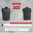 thumbnail image 3 of First Mfg Co - Rampage - Men's Motorcycle Biker Riding Black Leather Vest - Large, 3 of 5