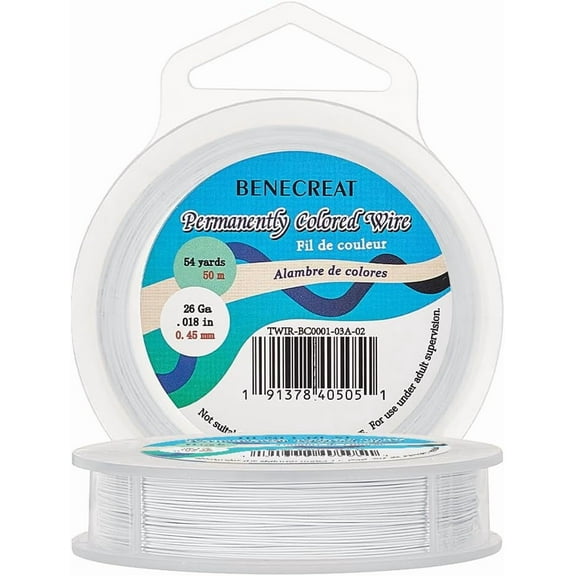 1 Roll 165-Feet 25Gague (0.46mm) White Tiger Tail Beading Wire 7-Strand Nylon Coated Stainless Steel Wire for Necklace Bracelet Beading Craft Work for diy White
