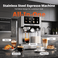 thumbnail image 3 of AIRMSEN Espresso Machine with Color Touchscreen, 20 Bar Cappuccino Latte Machines with Automatic Milk Frother, Dual Boiler Stainless Steel Espresso Maker for Home, 1350W, 3 of 12