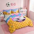 thumbnail image 2 of Erosebridal Ices Cream Drip 7pcs Bedding Comforter Set,Football Ball Games Soccer Sport Queen Bedding Sets For Kids,Reversible Light Gray, 2 of 7