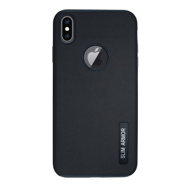 Funda new case doble capa mas vidrio templado para iPhone XS Max Negro Atti New Case