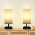 thumbnail image 4 of OUTON Table Lamps Set of 2, Nightstand Lamp for Bedroom with USB C+A Charging Ports & AC Outlets, Touch Control, 3-Way Dimmable Bedside Lamp Flaxen Fabric Shade for Living Room(Bulb Included), 4 of 6