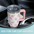 thumbnail image 3 of 40 oz Tumbler With handle and straw,Pineapple Stainless Steel Cup Extra Large Vacuum Double Wall Insulated Tumblers Travel Mug,Hot and cold beverages Car Cup, 3 of 6
