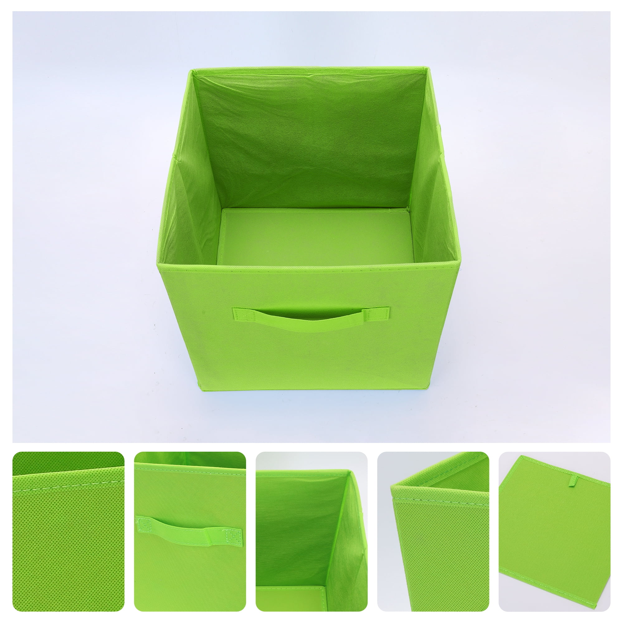 Unique Bargains Fabric Storage Cube Storage Bin Green 11*10.6*10.6in
