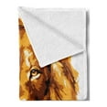 thumbnail image 2 of Safari Soft Flannel Fleece Throw Blanket, Illustration of the Lion King Biggest Cat in Africa Animal in Tropics Artwork, Cozy Plush for Indoor and Outdoor Use, 70" x 90", Orange White, by Ambesonne, 2 of 5
