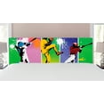 thumbnail image 1 of Baseball Headboard, Players in Different Positions in Playground Action Catcher Pitcher Modern Sports, Upholstered Decorative Metal Bed Headboard with Memory Foam, King Size, Multicolor, by Ambesonne, 1 of 4