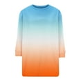 thumbnail image 6 of Women's 3/4 Sleeve Tops T-shirts Casual Spring Fall Crew Neck Tee Shirt Loose Fit Tshirts for Women (S, Orange|Gradient), 6 of 6
