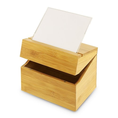 Kovot Bamboo Recipe Box With Acrylic Recipe Card Holder Walmart Com Walmart Com
