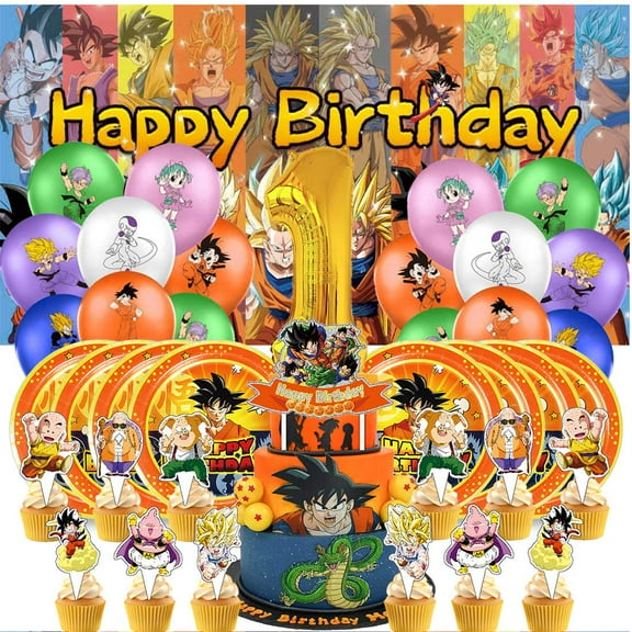 Dragon Ball Balloons Party Supplies 1st Decor Tableware Birthday Cake Topper Decorations Banner Backdrop