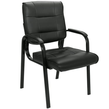 Leather Executive Office Guest Chair With Metal Frame For Waiting Room