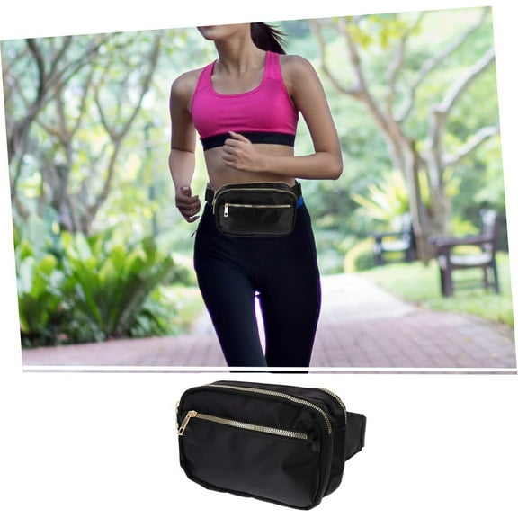 Fanny Packs for Women, Multi Pocket Oxford Cloth Waist Bag for Gym, Black