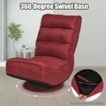 thumbnail image 6 of Costway Gaming Chair Fabric 6-Position Folding Lazy Sofa 360 Degree Swivel Grey\ Black\ Coffee High Back-Wine Red, 6 of 10