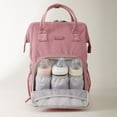 thumbnail image 4 of Sunveno Large Capacity Backpack Diaper Bags, Pink, 1 Count, 4 of 9