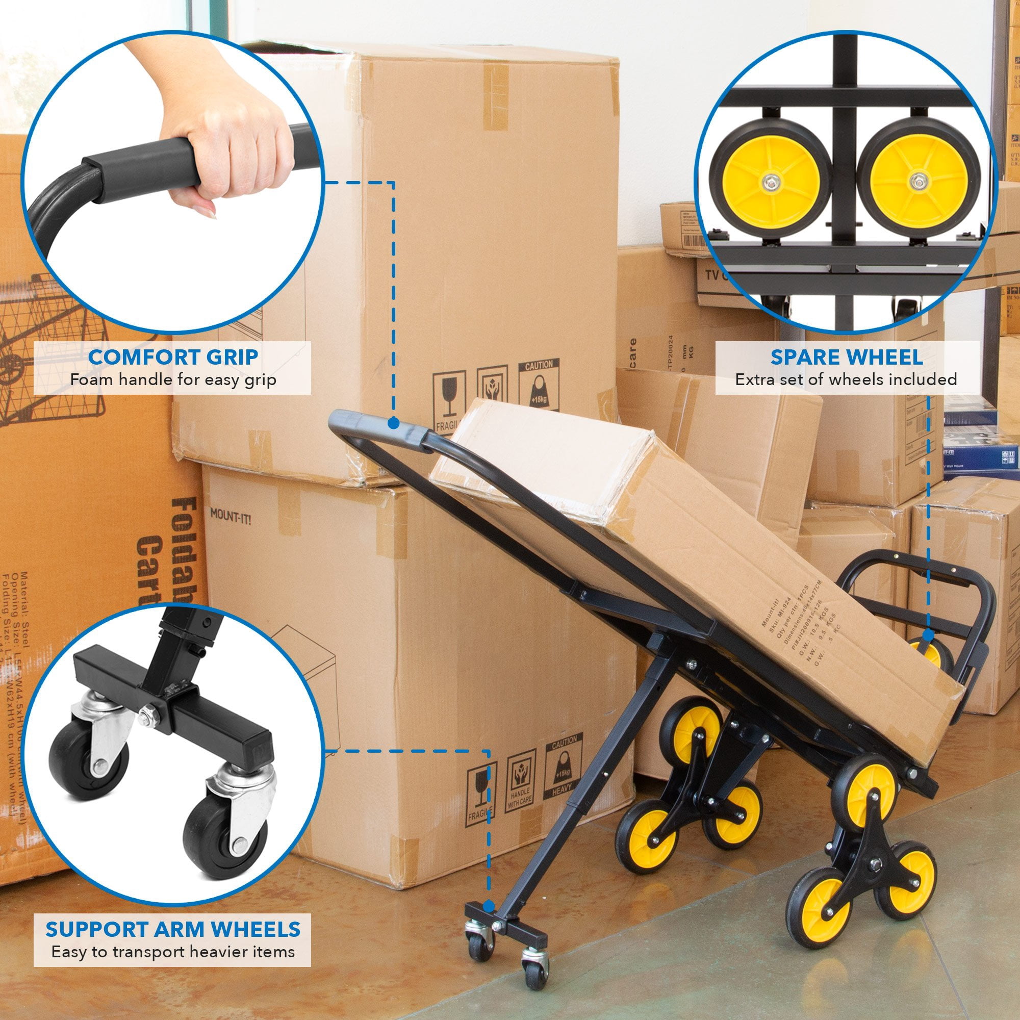 Mount-It! Stair Climber Hand Truck | 330 LBS Capacity
