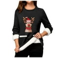 thumbnail image 5 of WEAIXIMIUNG Sweat à Capuche pour Femmes Robe de Noël Dessin Animé Cerf Manches Longues Col Rond Poche Rembourrée Pull Thermique, 5 of 5