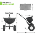 thumbnail image 2 of Magshion Walk-Behind Seed Spreader, Broadcast Spreader for Grass Seed, Spreading Fertilizer, Salt, Ice Melt, 125lb Capacity, Black, 2 of 9