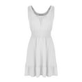 thumbnail image 5 of Efsteb Womens Summer Dresses Sleeveless Crew Neck Tank Dress Solid Color Casual Elastic Waist Mini Sundress (White,XL), 5 of 6