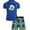 Royal Blue Palm Trees, variant on Body Glove Boys' Rash Guard Set - UPF 50+ Short Sleeve Swim Shirt and Bathing Suit Trunks - Swimwear Set for Boys (4-12)