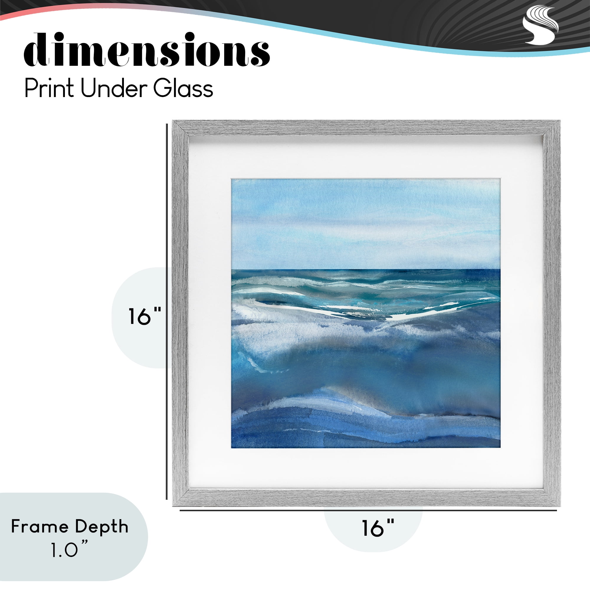 Stupell Industries Calm Seas under Soft Sky Gray Framed Print Under Glass, design by Susan Jill