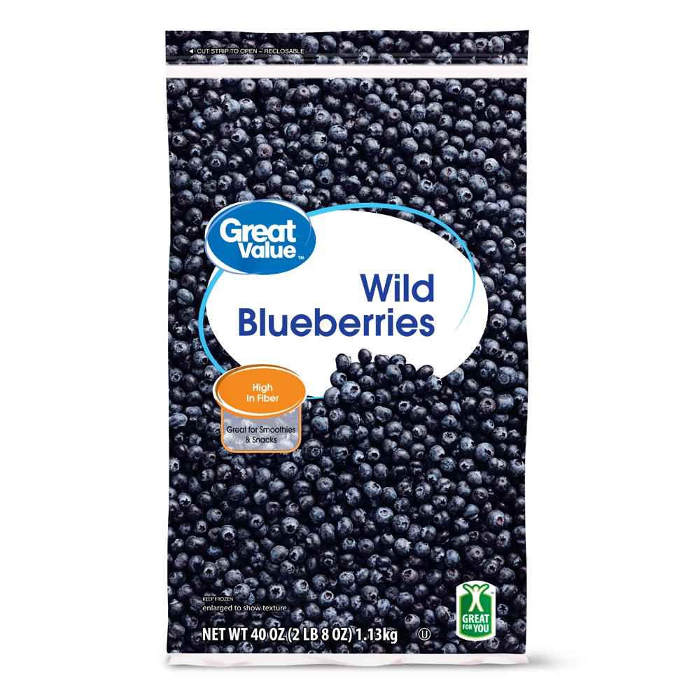 Great Value Frozen Wild Blueberries, 40 oz